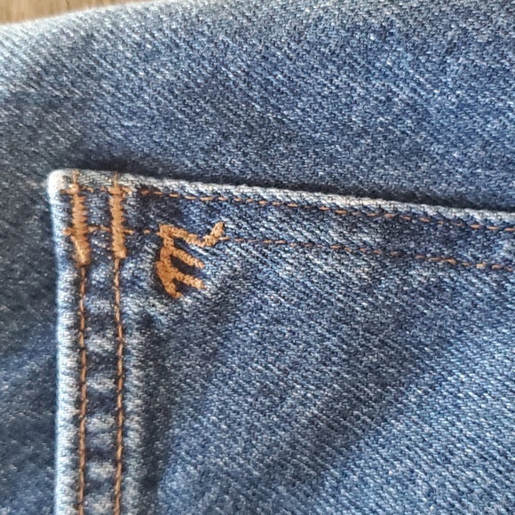 MADEWELL‎ Rigid Denim A-Line Skirt size 27 frayed hem 100% Cotton cut out - Picture 7 of 12